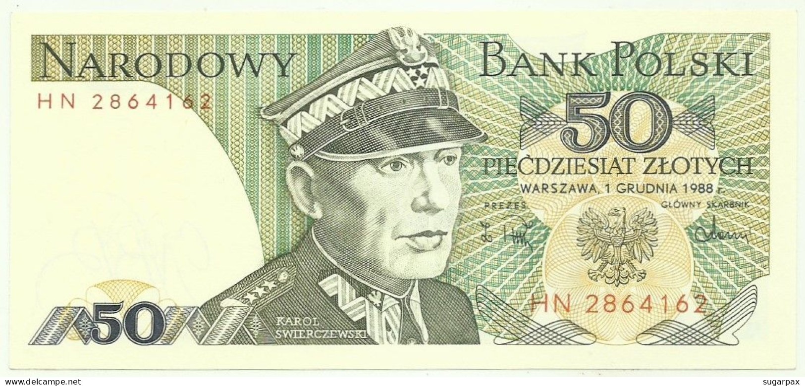 POLAND - 50 Zlotych - 1988 - Pick 142.c - Unc. - Série HN - Narodowy Bank Polski - Poland