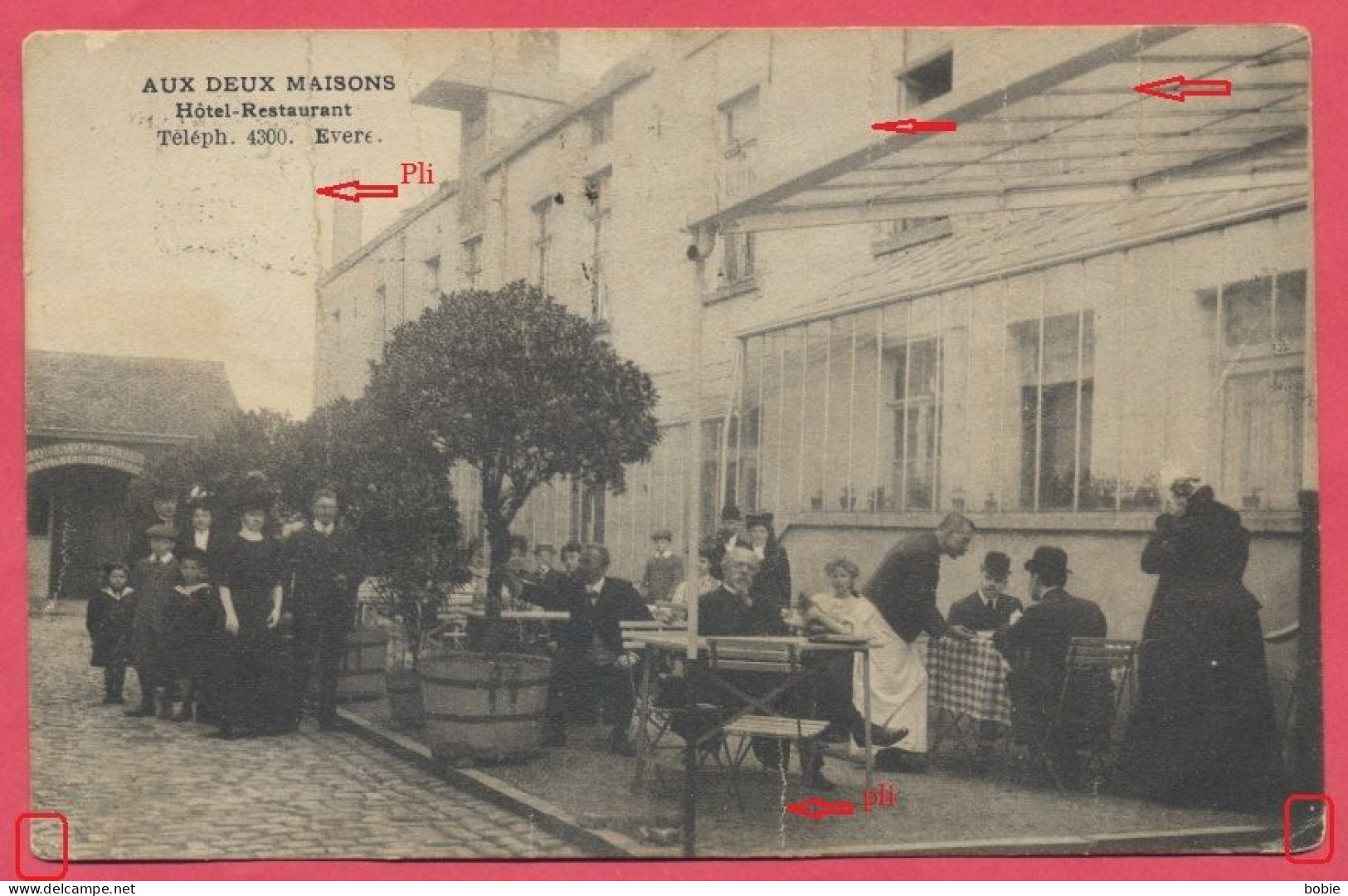 Evere - Brüssel Bruxelles - Hôtel-Restaurant : "Aux Deux Maisons " Evere / Terrasse Animée 1910. - Evere