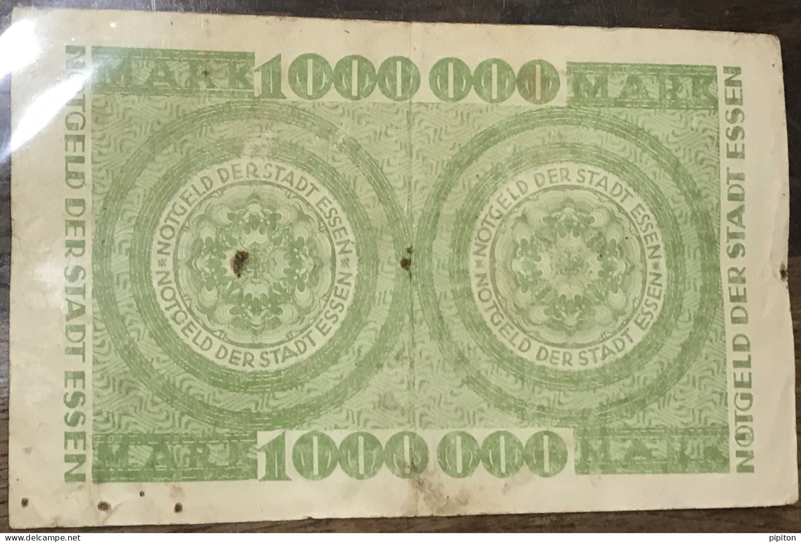 Billet 1 Million De Marks Essen 1923 - Ohne Zuordnung