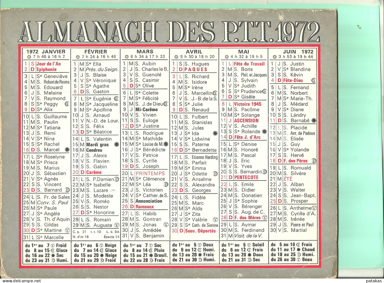 Almanach De La Poste 1972 - Grand Format : 1971-80