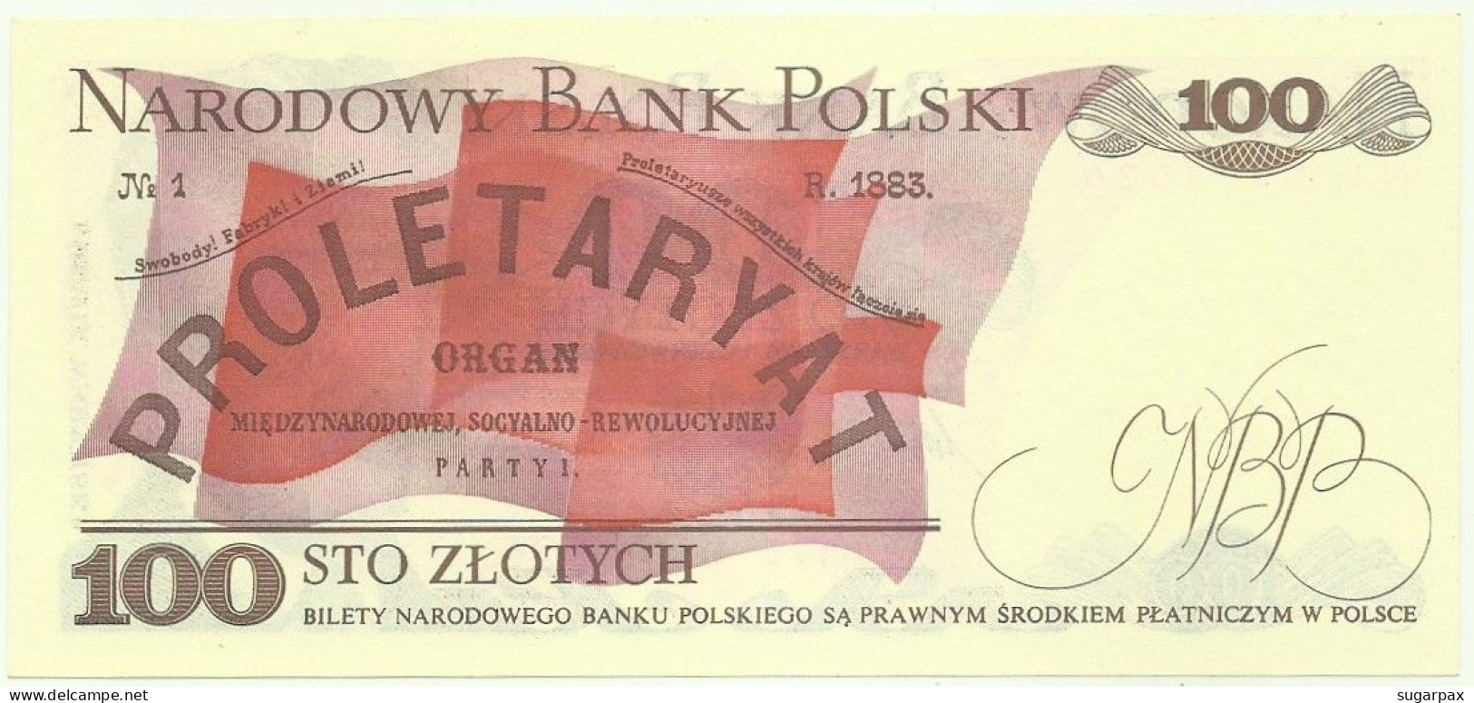 POLAND - 100 Zlotych - 1986 - Pick 143.e - Unc. - Série SH - Narodowy Bank Polski - Poland