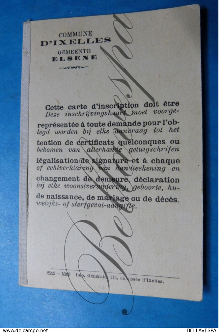 Ixelles   Elsene  Registres De Population De 1910 ROLAIN Marguertite Forest 1914- Rue Alphonse Renard ,1917 - Historical Documents