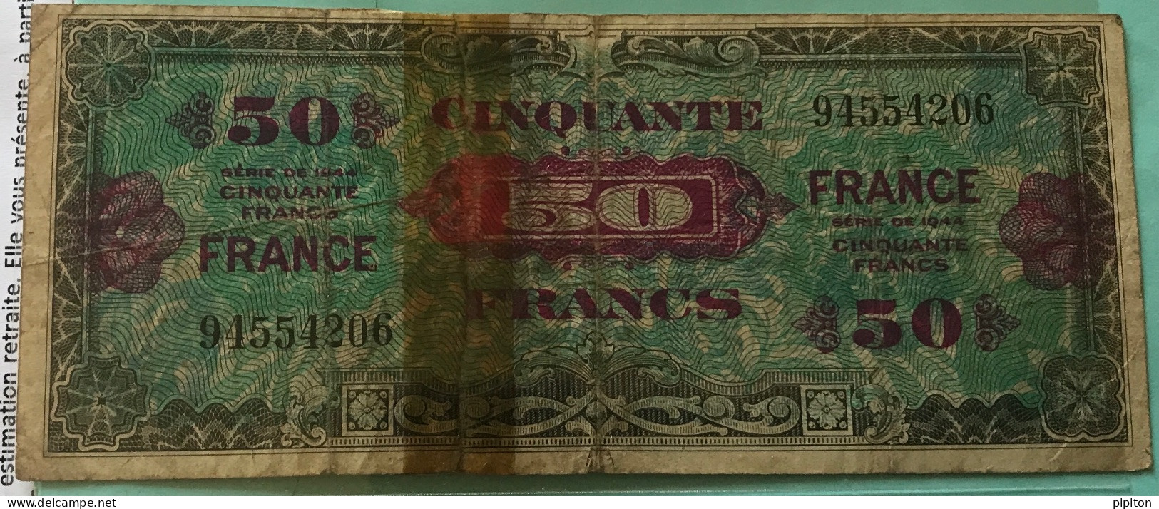 Billet 50 F 1944 Impression Américaine - Non Classificati