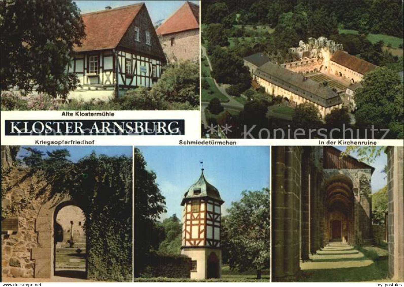 72483567 Arnsburg Hessen Klostermuehle Fliegeraufnahme Kriegsopferfriedhof Schmi - Lich