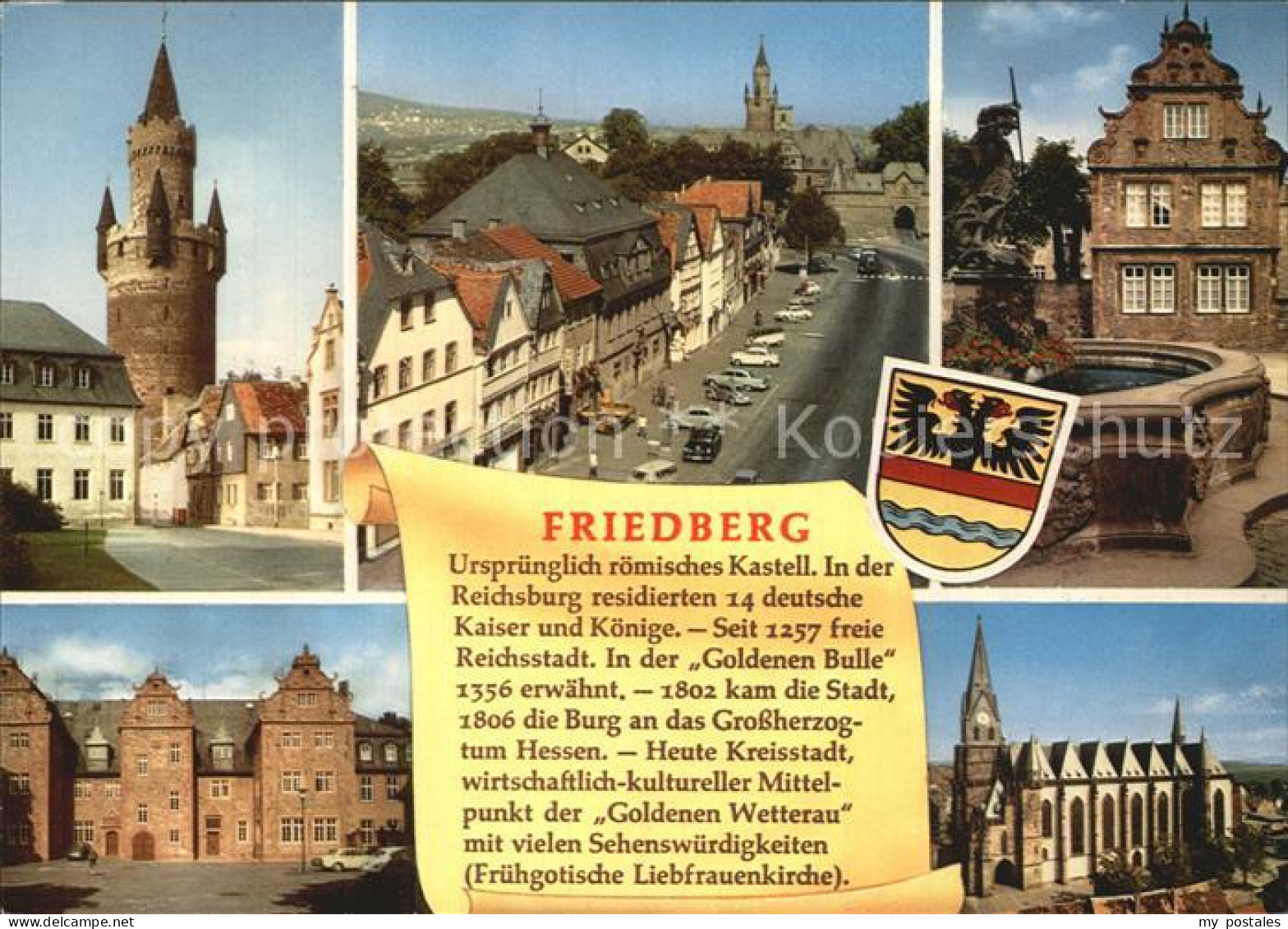 72483566 Friedberg Hessen Burgturm Marktplatz Rathaus Brunnen Schloss Kirche Fri - Friedberg