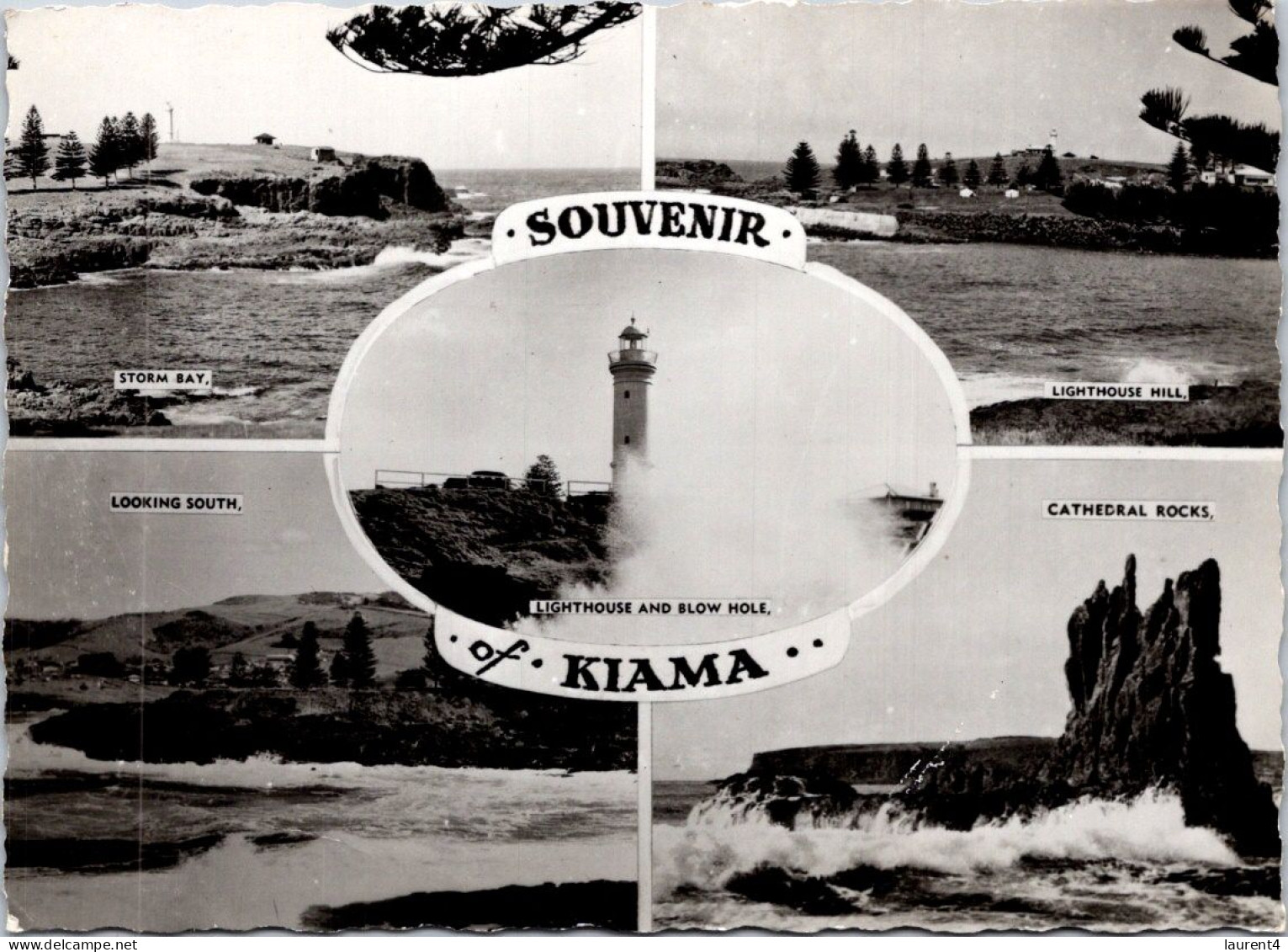 18-2-2024 (4 X 30) Australia - NSW - Kiama (5 Viewswith Lighthouse B/w)  Back Is Totally Blank - Lighthouses