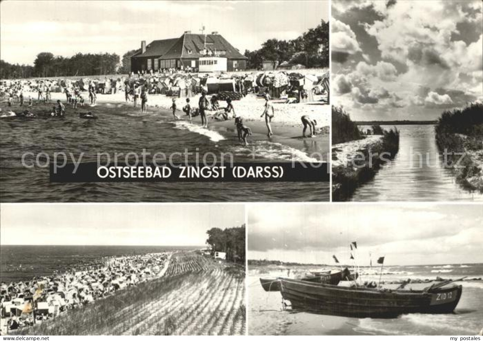 72328215 Zingst Ostseebad Strand Gaststaette Gewitterwolken Boot Zingst - Zingst