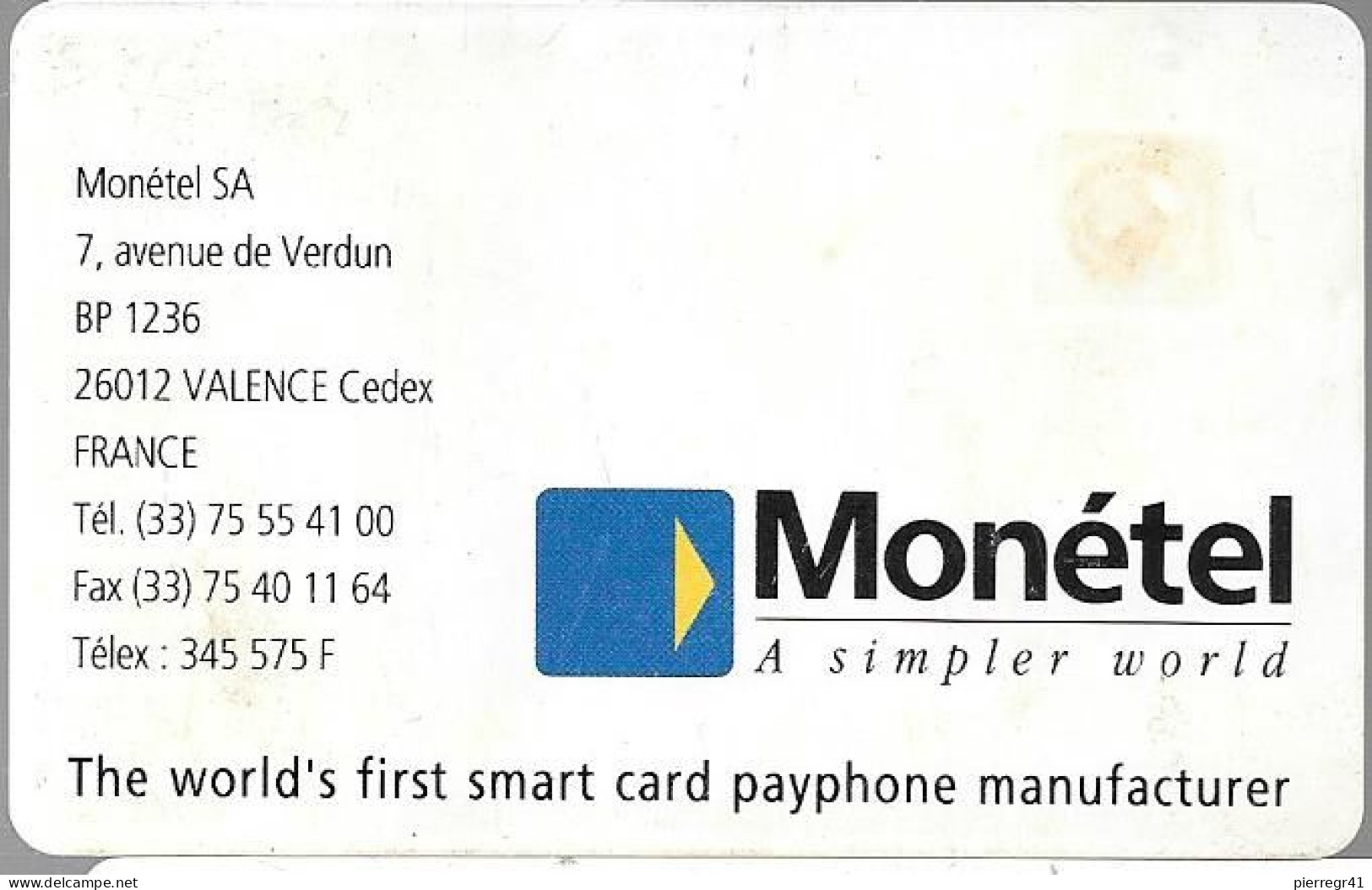 -CARTE-PUCE-Gem1-MONETEL-PAIEMENT -TBE-RARE - Disposable Credit Card