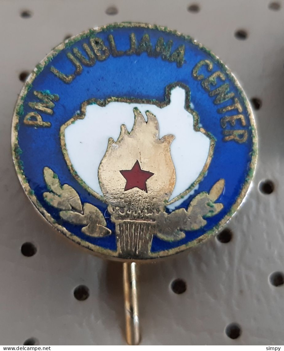 POLICE  Station Policija Postaja Milice PM Ljubljana Center Slovenia Ex Yugoslavia Enamel Pin - Police