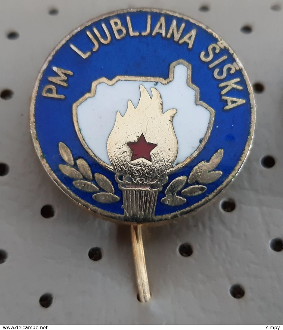 POLICE  Station Policija Postaja Milice PM Ljubljana Siska Slovenia Ex Yugoslavia Enamel Pin - Police