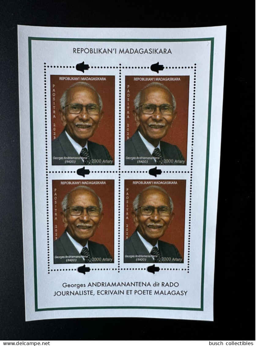 Madagascar Madagaskar 2023 Mi. Bl. ? Souvenir Sheet Georges Andriamanantena Dit Rado Journaliste écrivain Poète - Madagascar (1960-...)