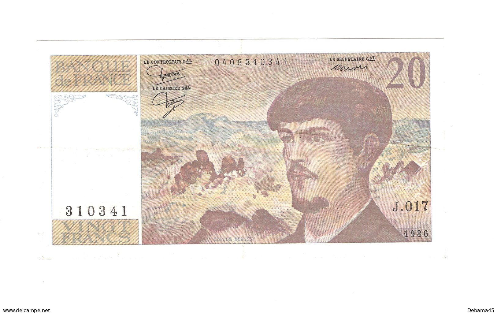 ALB/ France : 20 Francs DEBUSSY - 1986 - Traces Pliures Verticale Et Horizontale - 20 F 1980-1997 ''Debussy''