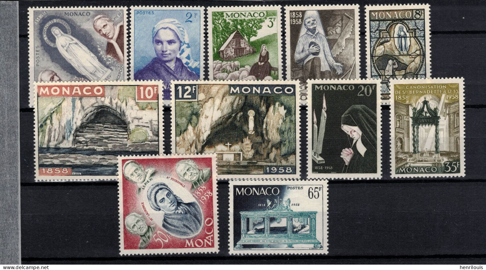 MONACO  Timbres ** De  1958 ( Ref  MC 439 ) Religion Apparitions De Lourdes - Usati