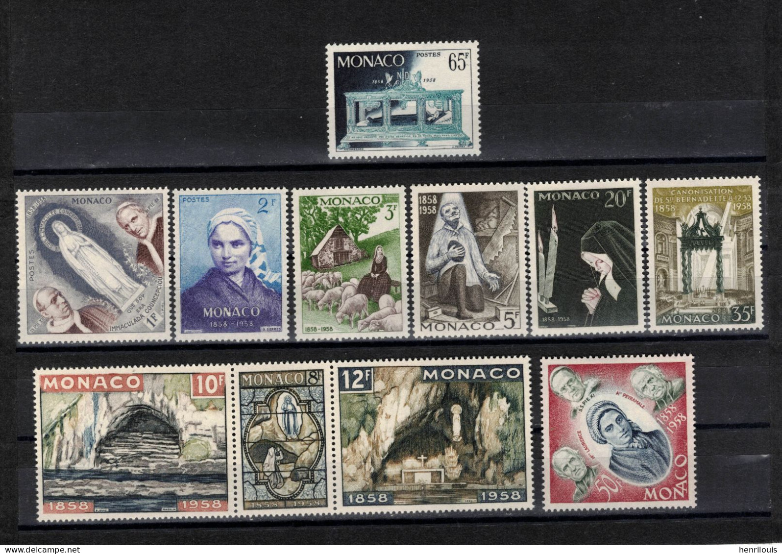 MONACO  Timbres ** De  1958 ( Ref  MC 440 ) Religion Apparitions De Lourdes - Oblitérés