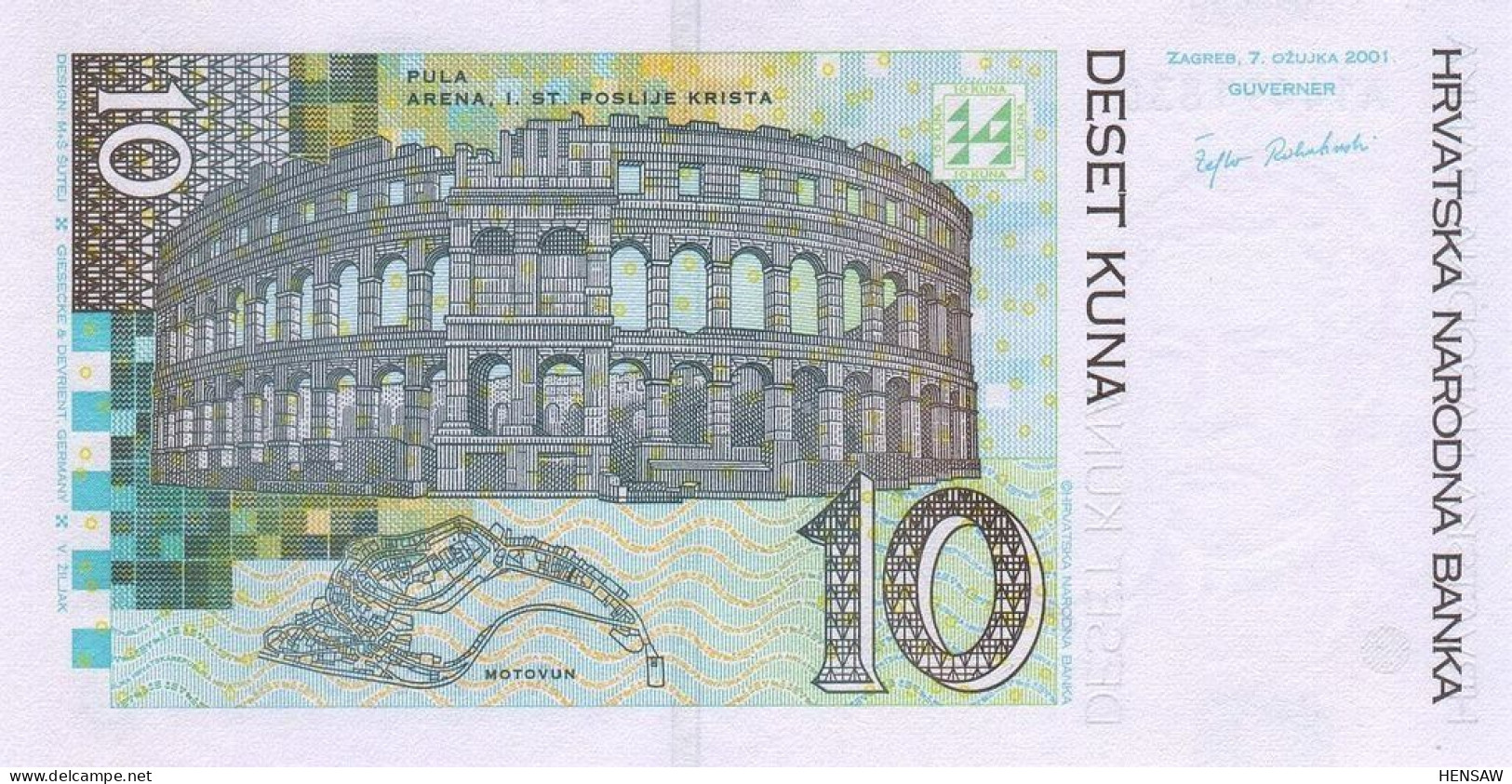 CROATIA 10 KUNA 2001 P 38a UNC SC NUEVO - Kroatien