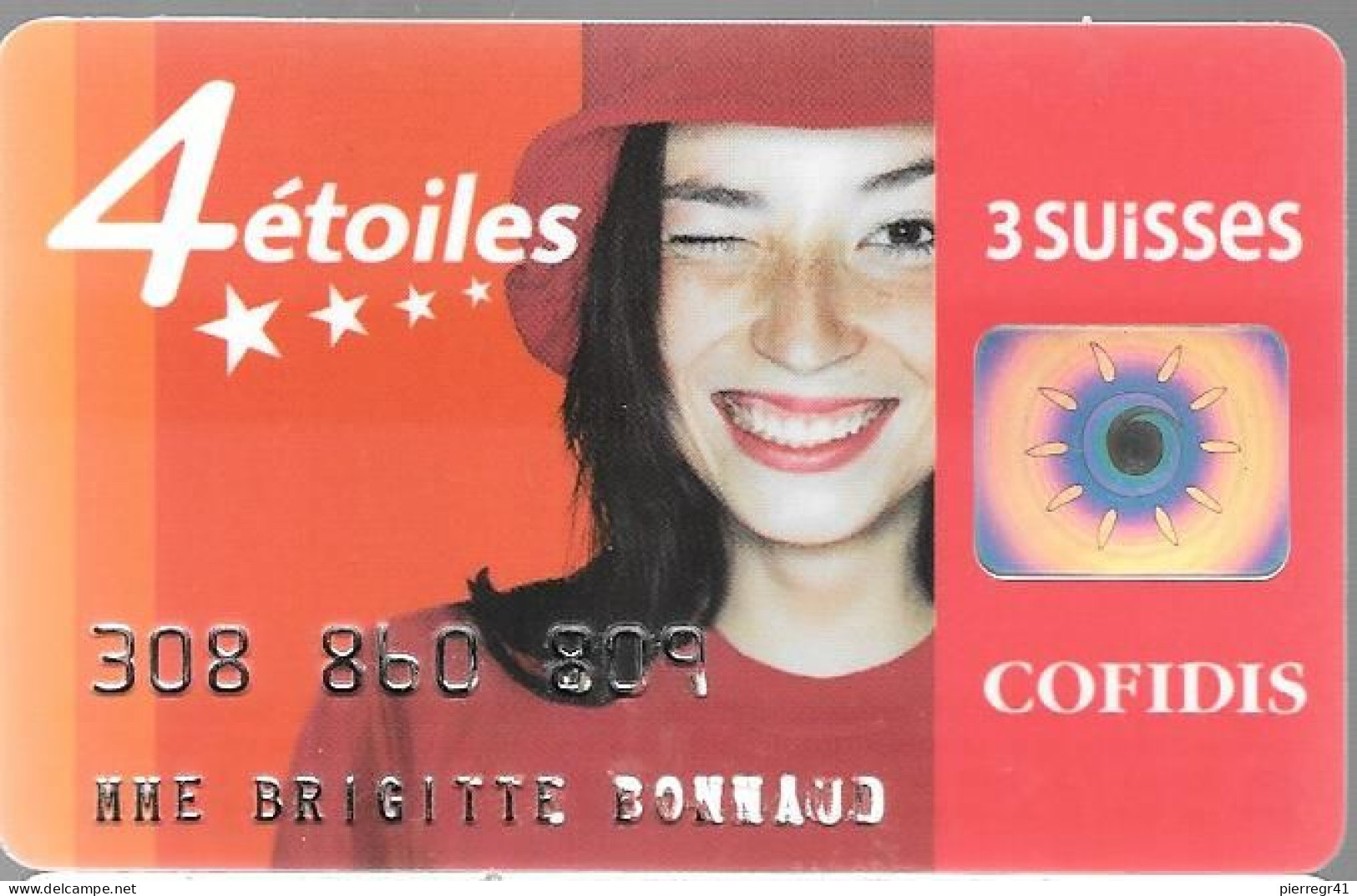 CARTE-MAGNETIQUE-CREDIT-COFIDIS-4 ETOILES-3 SUISSES--TBE/RARE - Cartes Bancaires Jetables