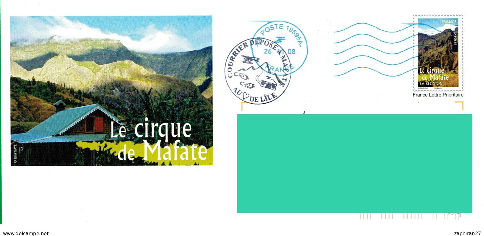 GEOLOGIE PAP ILE DE LA REUNION CIRQUE DE MAFATE NEOPOST19595A TAD COURRIER DEPOSE A MAFATE AU COEUR DE L'ILE 2002  #343# - Iles