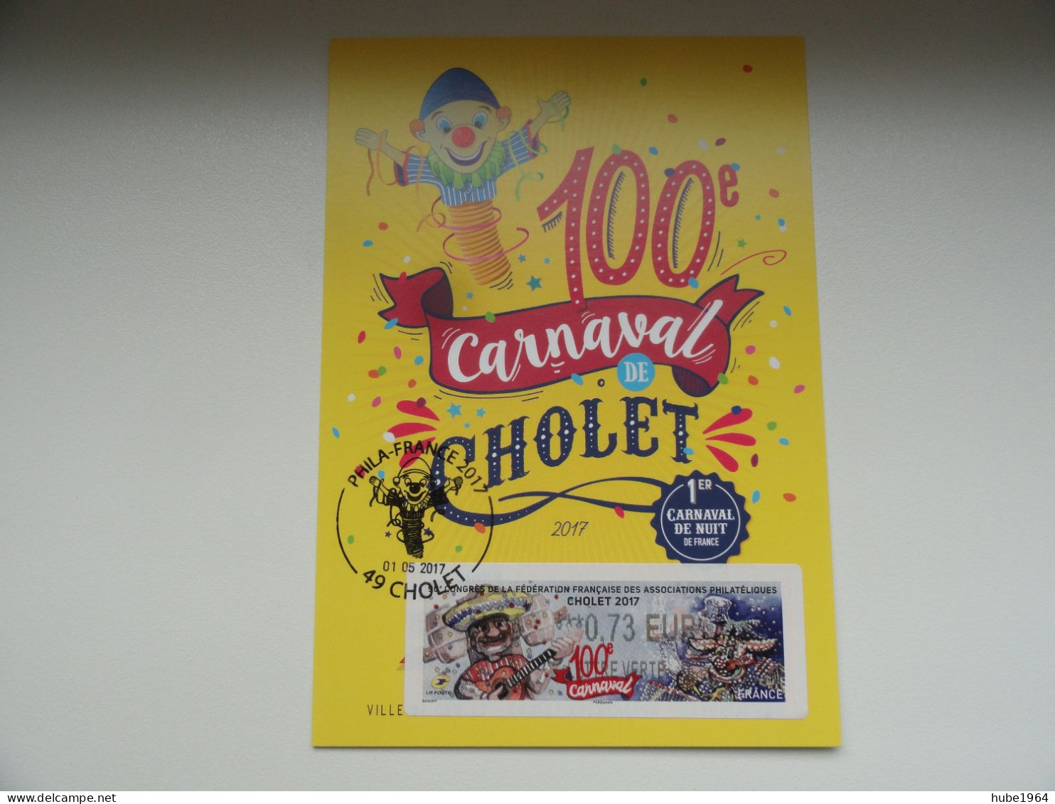 CARTE MAXIMUM CARD VIGNETTE LISA CARNAVAL DE CHOLET MAINE ET LOIRE FRANCE - Carnavales