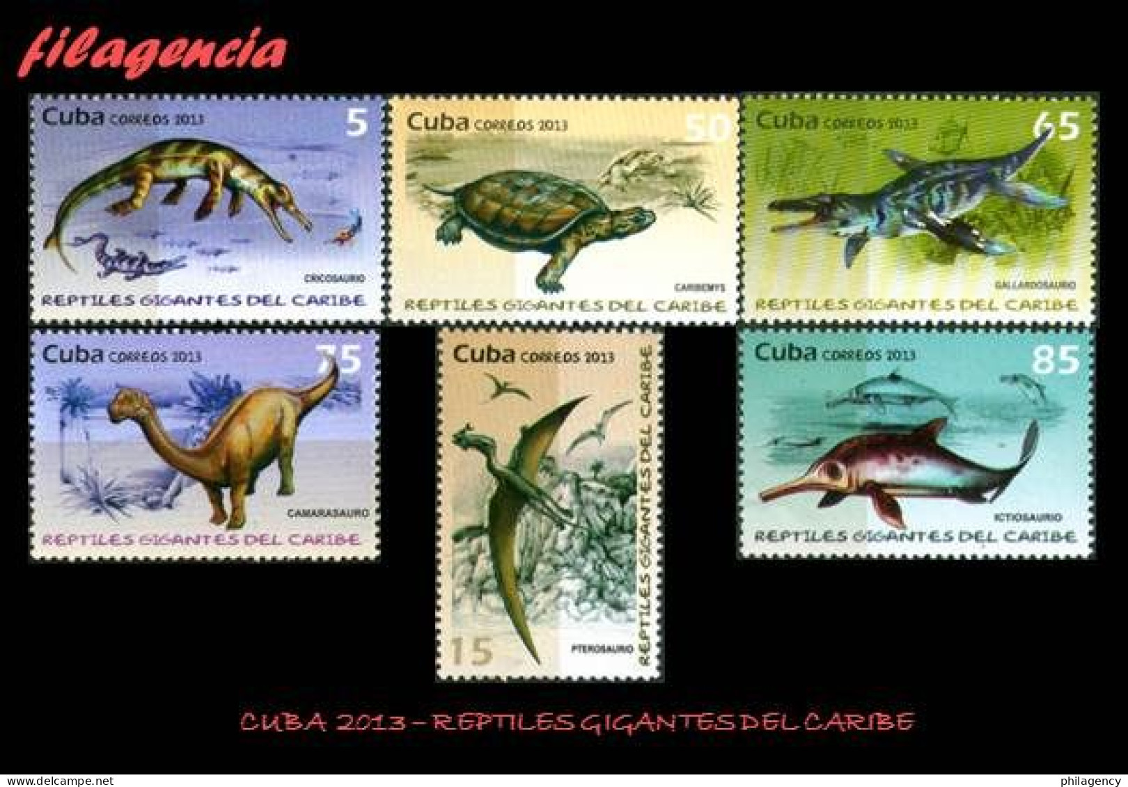 CUBA MINT. 2013-12 FAUNA PREHISTÓRICA. REPTILES GIGANTES DEL CARIBE - Nuevos