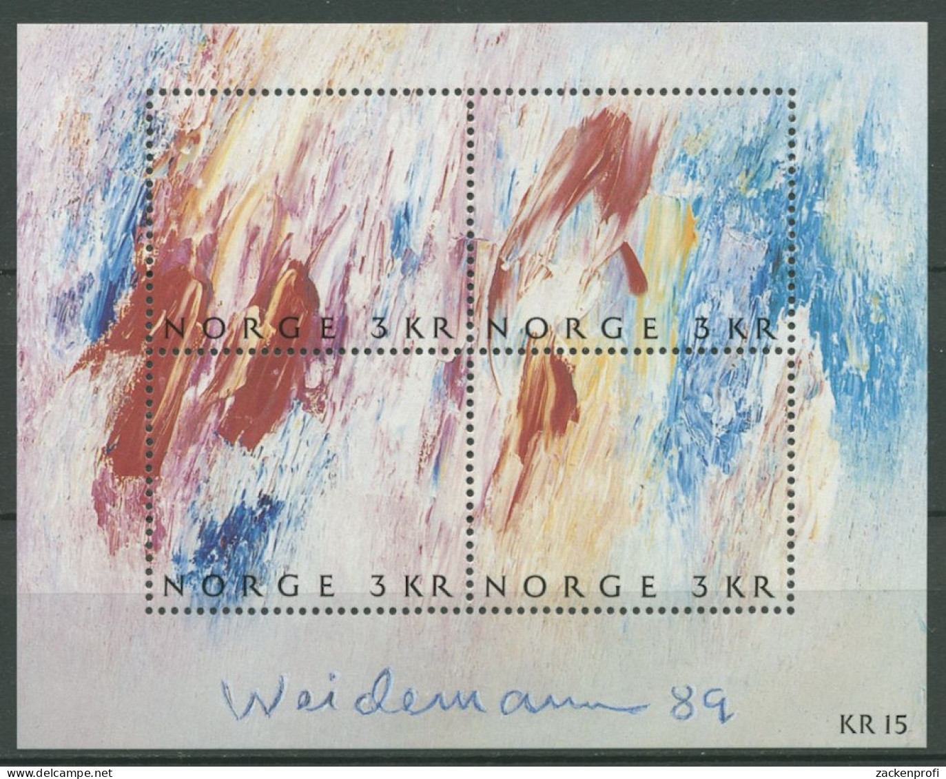 Norwegen 1989 Tag Der Briefmarke Gemälde Block 11 Postfrisch (C25941) - Blokken & Velletjes