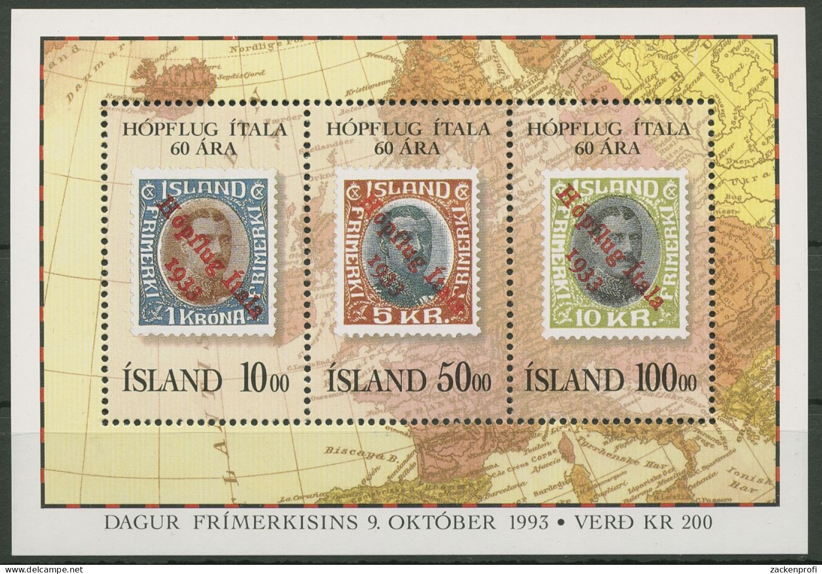 Island 1993 Tag Der Briefmarke Block 14 Postfrisch (C90067) - Blocs-feuillets
