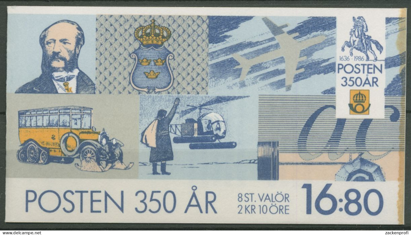 Schweden 1986 350 Jahre Post Markenheftchen 1381 MH Postfrisch (C60733) - 1981-..