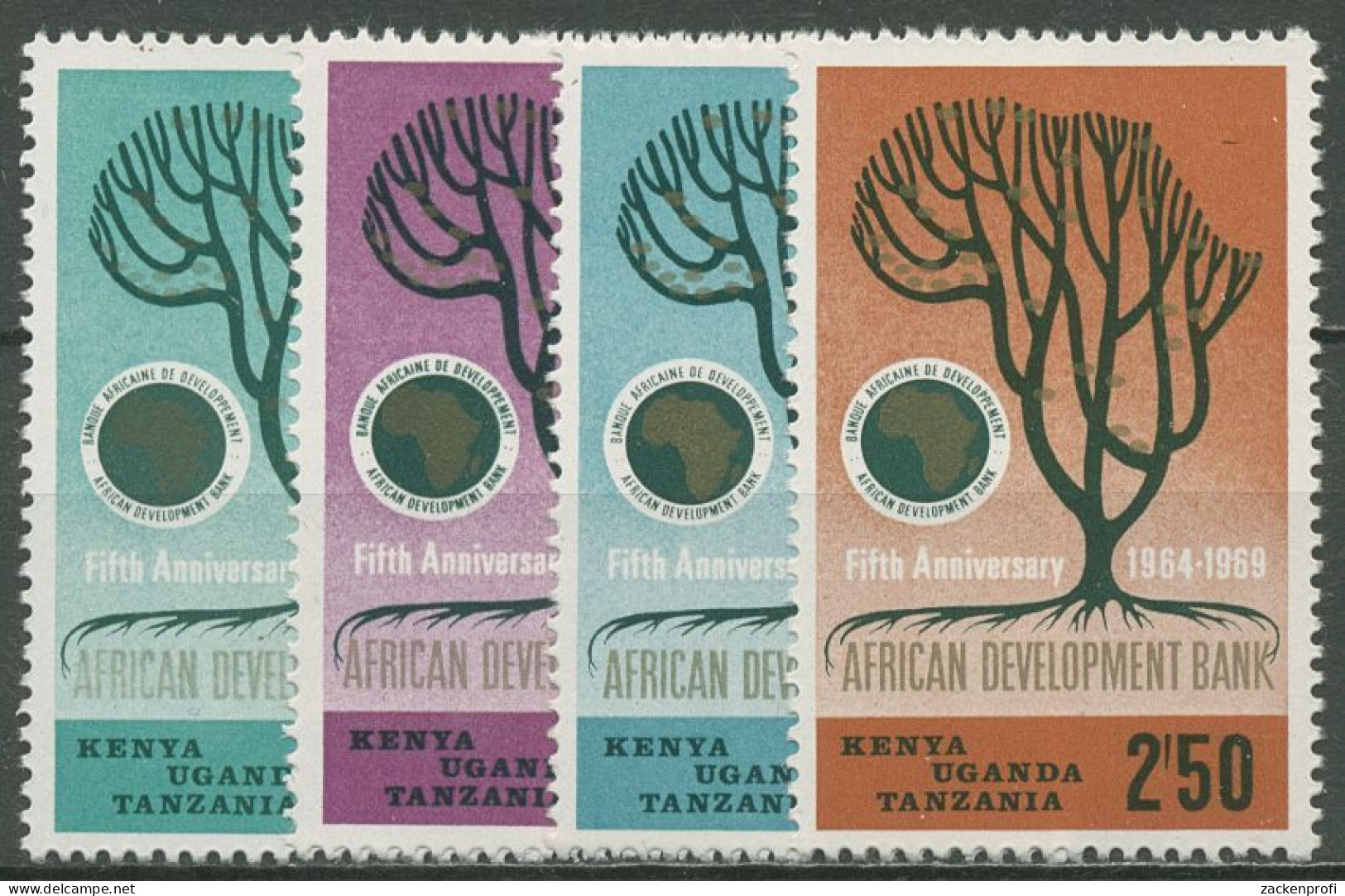Ostafrikanische Gem. 1969 Afrikanische Entwicklungsbank 193/96 Postfrisch - Kenya, Uganda & Tanzania