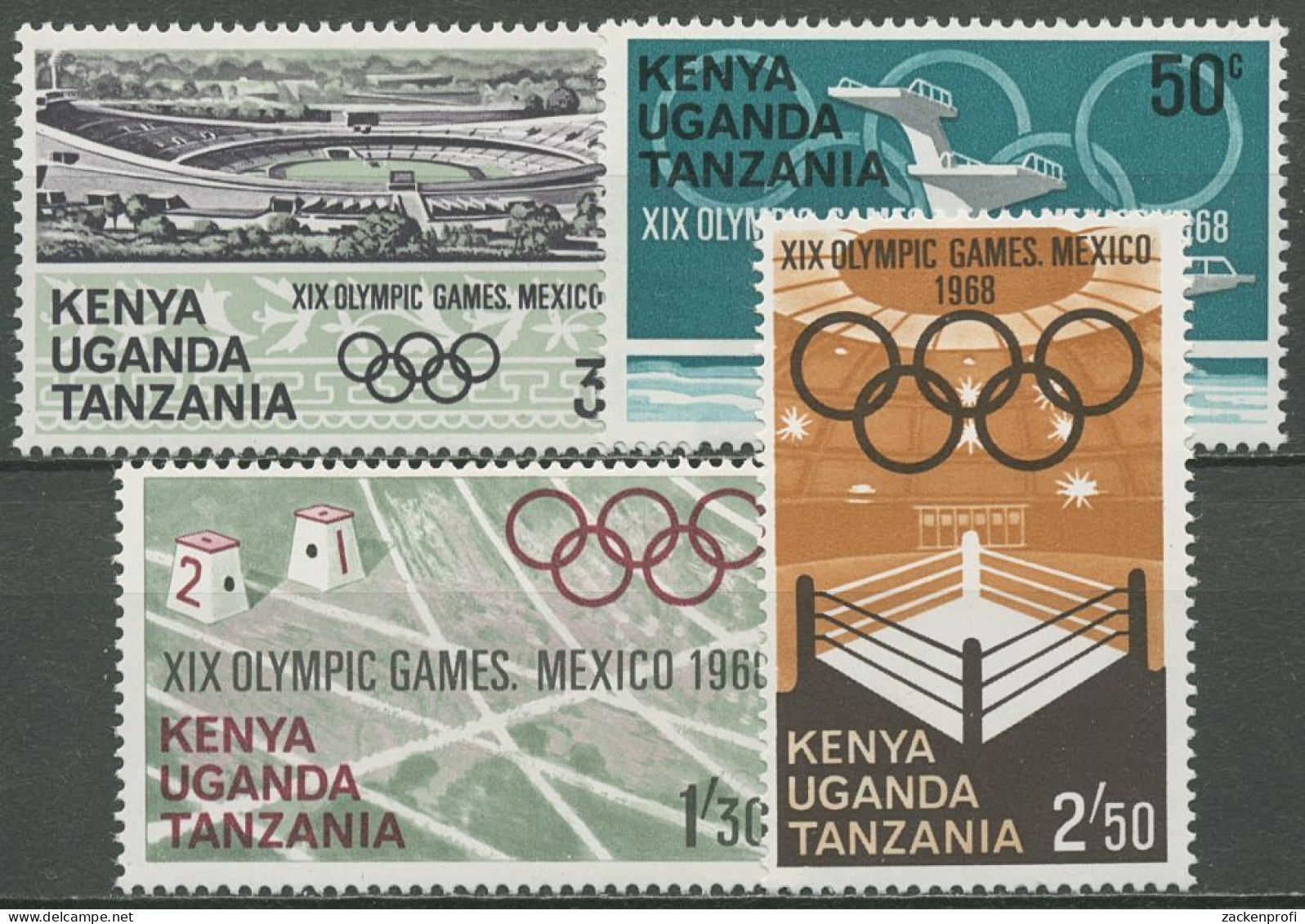 Ostafrikanische Gem. 1968 Olympische Spiele In Mexiko Boxen 177/80 Postfrisch - Kenya, Uganda & Tanzania