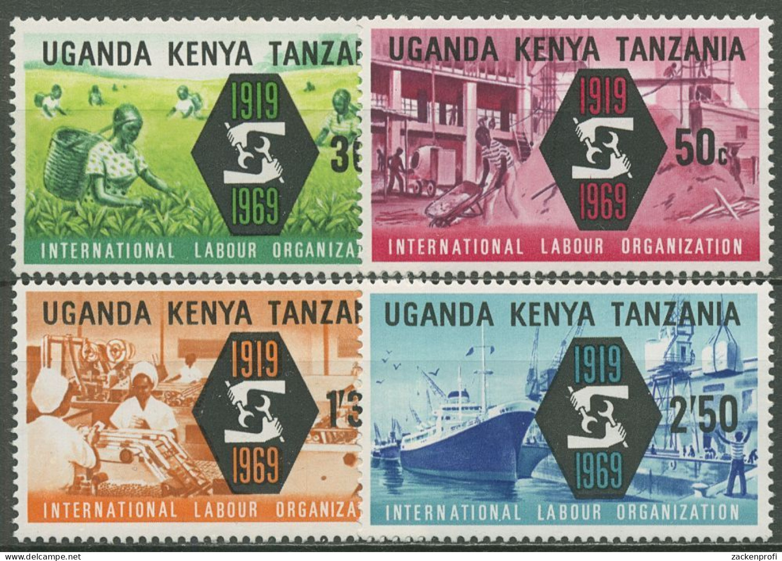 Ostafrikanische Gem. 1969 Arbeitsorganisation ILO Tee Tabak 185/88 Postfrisch - Kenya, Uganda & Tanzania