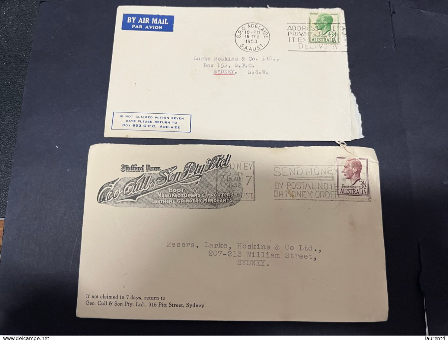 18-2-2024 (4 X 34A) Australia Cover X 2 - 1950's (with Slogan Advertising) - Lettres & Documents