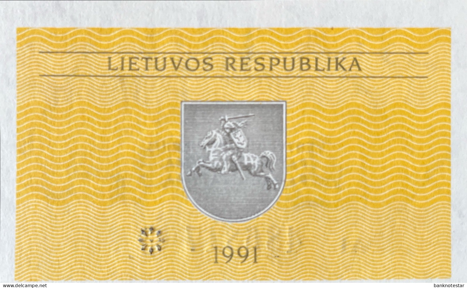 Lithuania 0.10 Talonas, P-29x (1991) - UNC - ERROR TEXT - Lituania