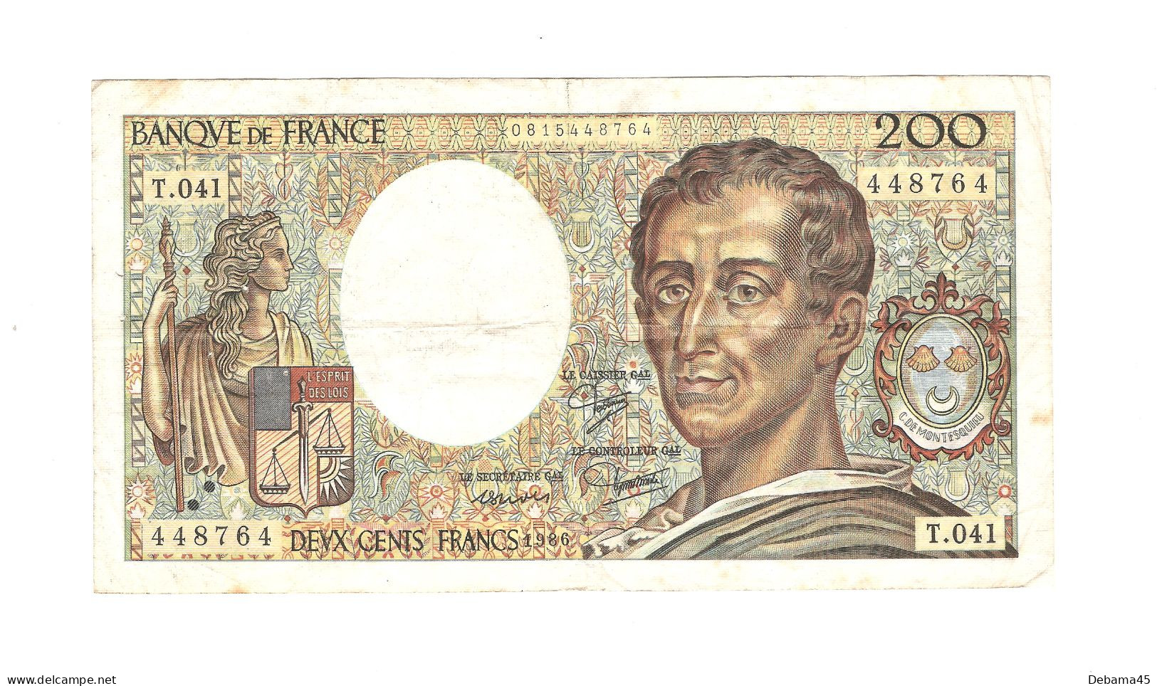 ALB/ France : 200 Francs MONTESQUIEU - 1986 - 15 Trous D'épingle, Pliures - 200 F 1981-1994 ''Montesquieu''