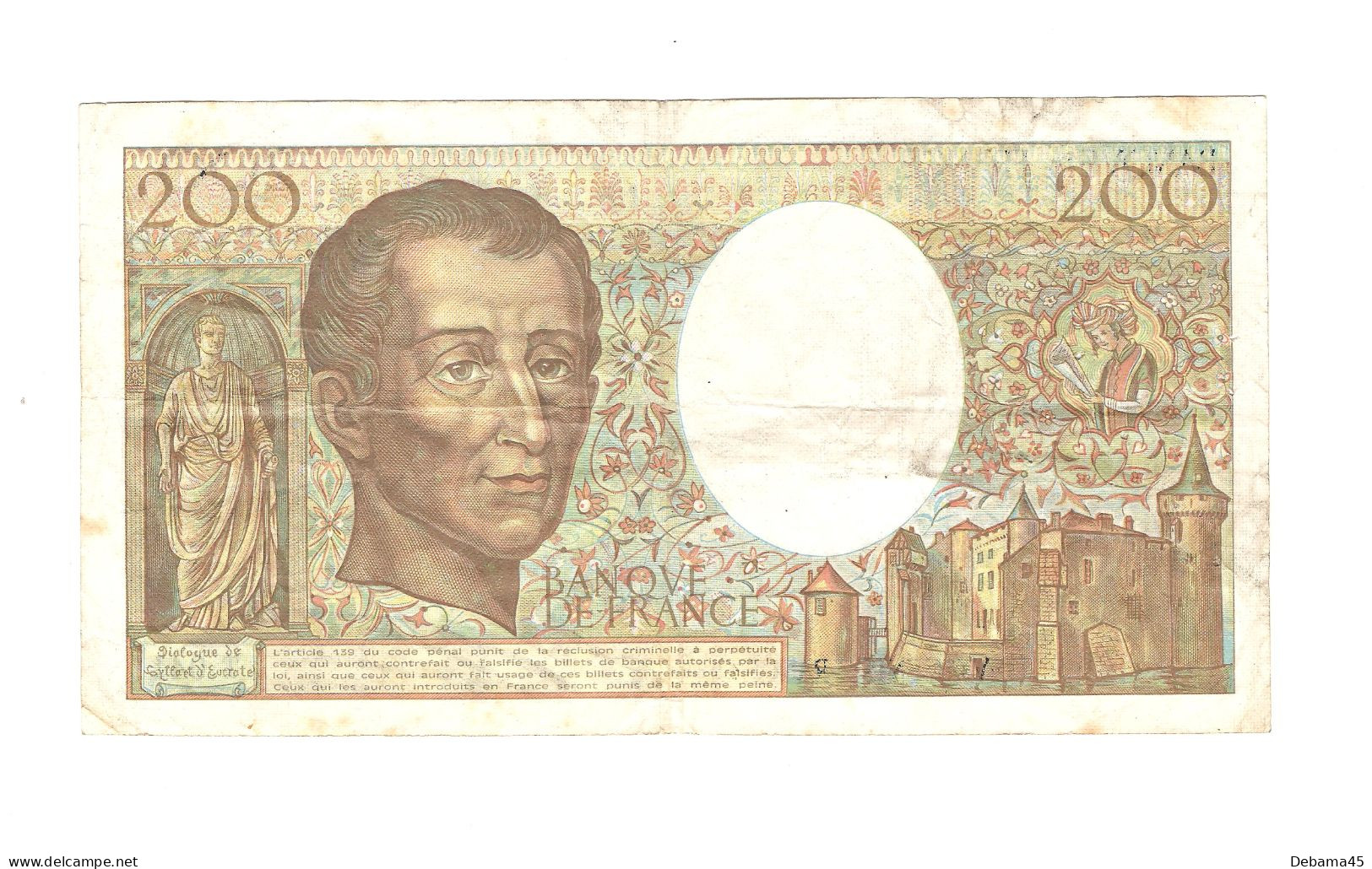 ALB/ France : 200 Francs MONTESQUIEU - 1986 - 15 Trous D'épingle, Pliures - 200 F 1981-1994 ''Montesquieu''