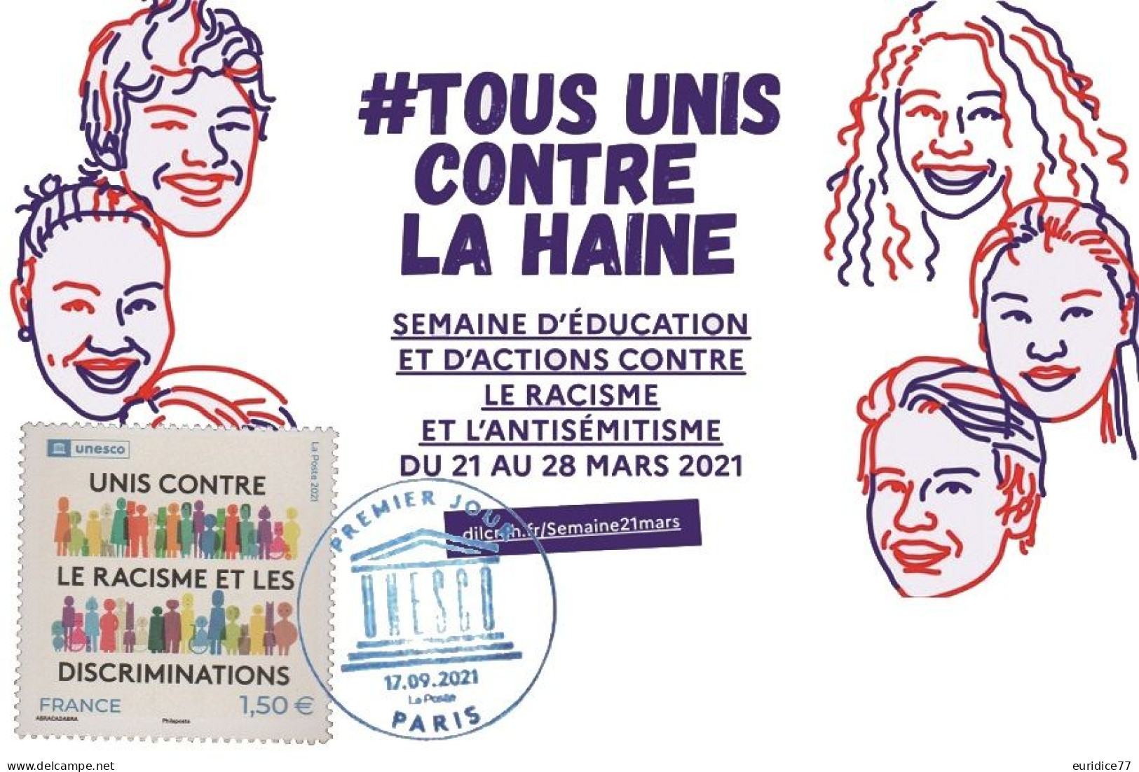 France 2021 - UNESCO Contre Le Racisme Et Les Discriminations Carte Maximum - 2020-…