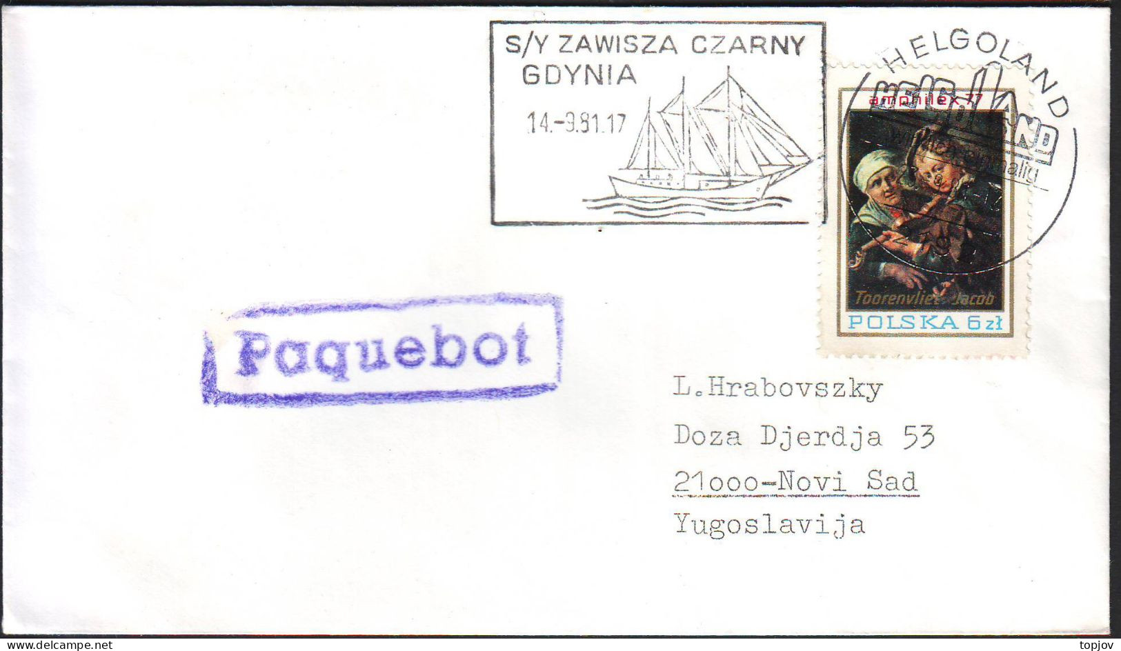 POLAND - S/Y ZAWISZA CZARNY - PAQUEBOT  HELGOLANDL - 1981 - Arctic Expeditions