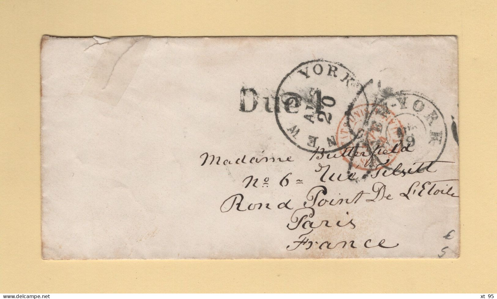 Etats Unis New York 1864 Destination France - …-1845 Préphilatélie