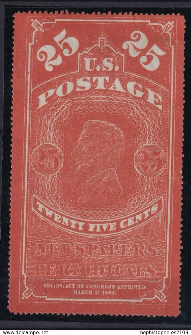 USA 1865 - MLH - Sc# PR 3 - Newspaper Stamp 25c - Giornali & Periodici