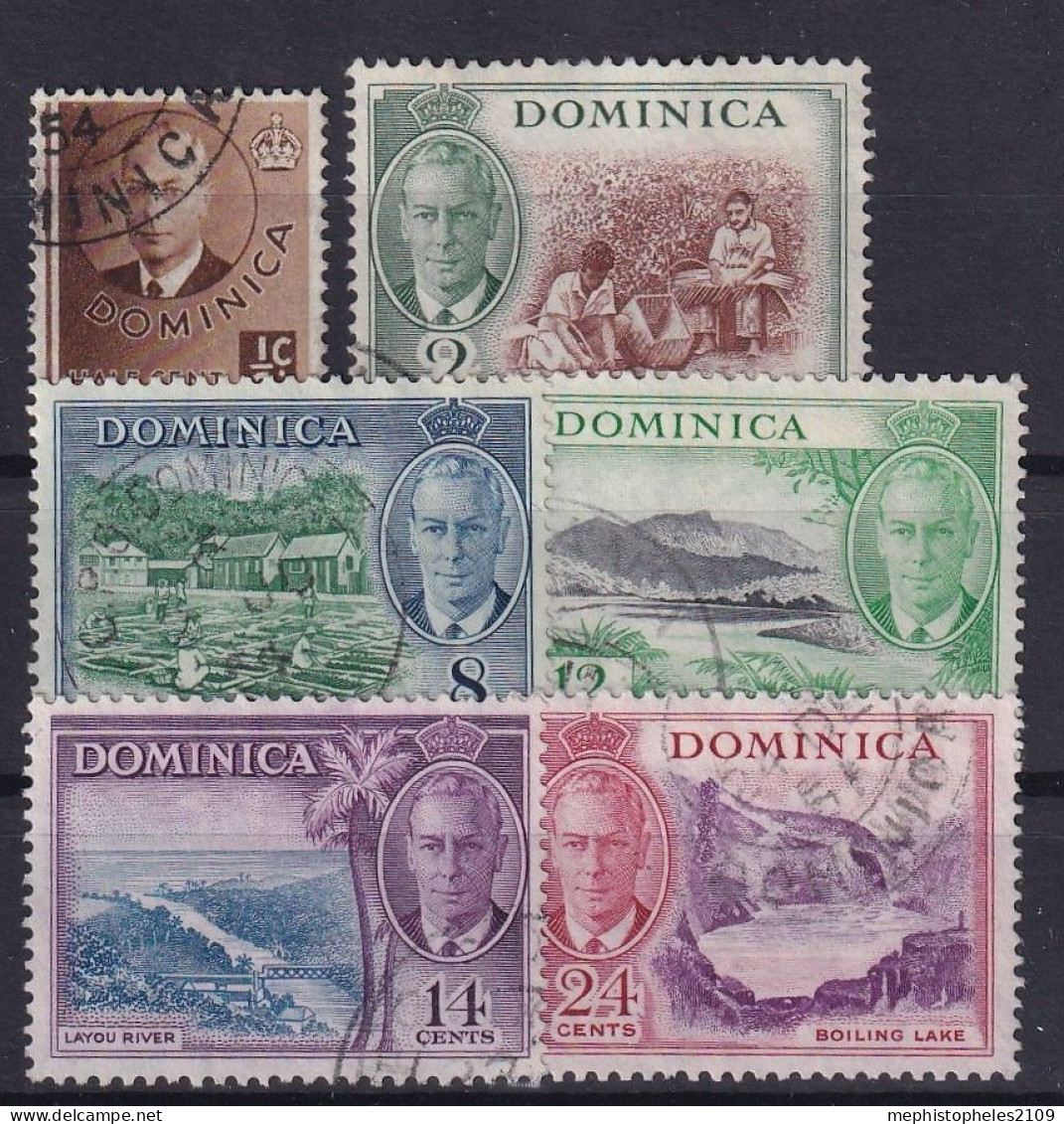  DOMINICA 1951 - Canceled - Sc# 123, 124, 129-132 - Dominique (...-1978)