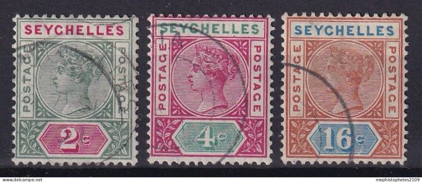 SEYCHELLES 1890 - Canceled - Sc# 1, 4, 12 - Seychellen (...-1976)