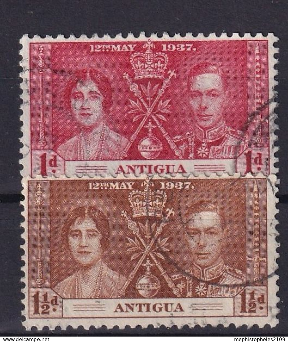 ANTIGUA 1937 - Canceled - Sc# 81, 82 - 1858-1960 Kronenkolonie