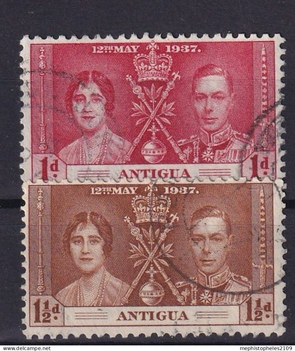 ANTIGUA 1937 - Canceled - Sc# 81, 82 - 1858-1960 Colonia Británica