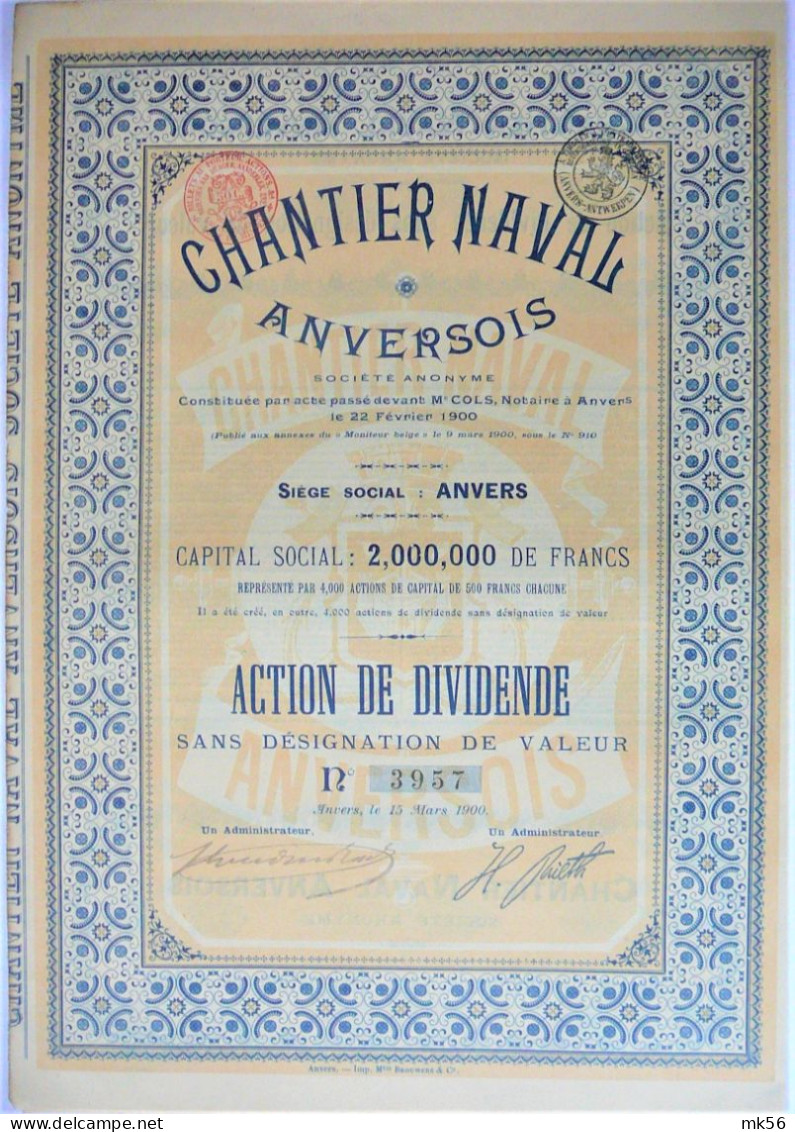 Chantier Naval Anversois - Navigazione