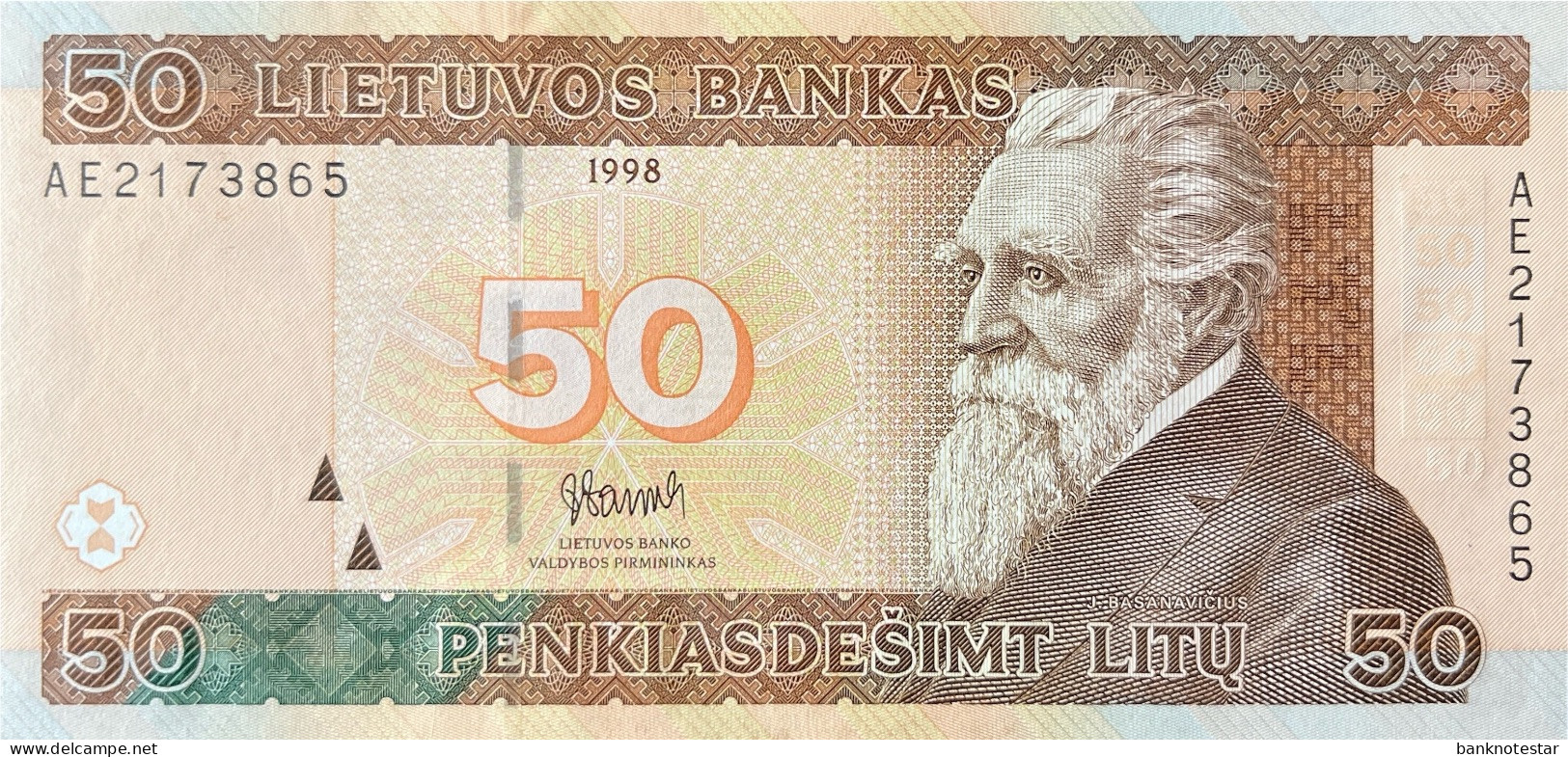 Lithuania 50 Litu, P-61 (1998) - UNC - RARE - Lithuania