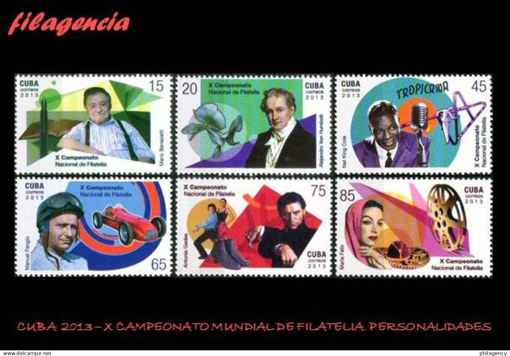 CUBA MINT. 2013-38 X CAMPEONATO NACIONAL DE FILATELIA. PERSONALIDADES DEL ARTE LA CIENCIA & EL DEPORTE - Nuevos