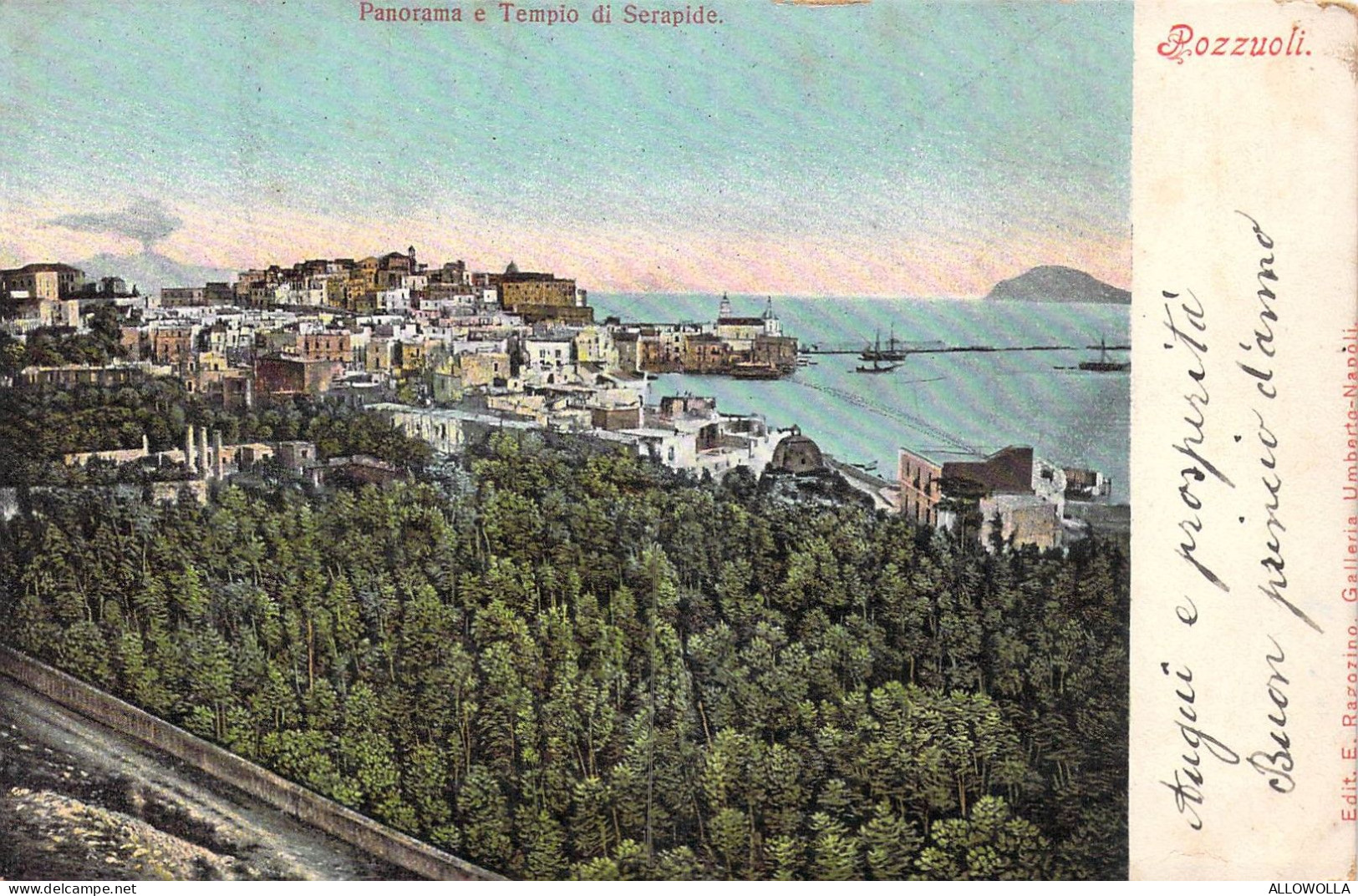 25992 " POZZUOLI-PANORAMA E TEMPIO DI SERAPIDE "  -VERA FOTO-CART. POST. NON SPED. - Pozzuoli