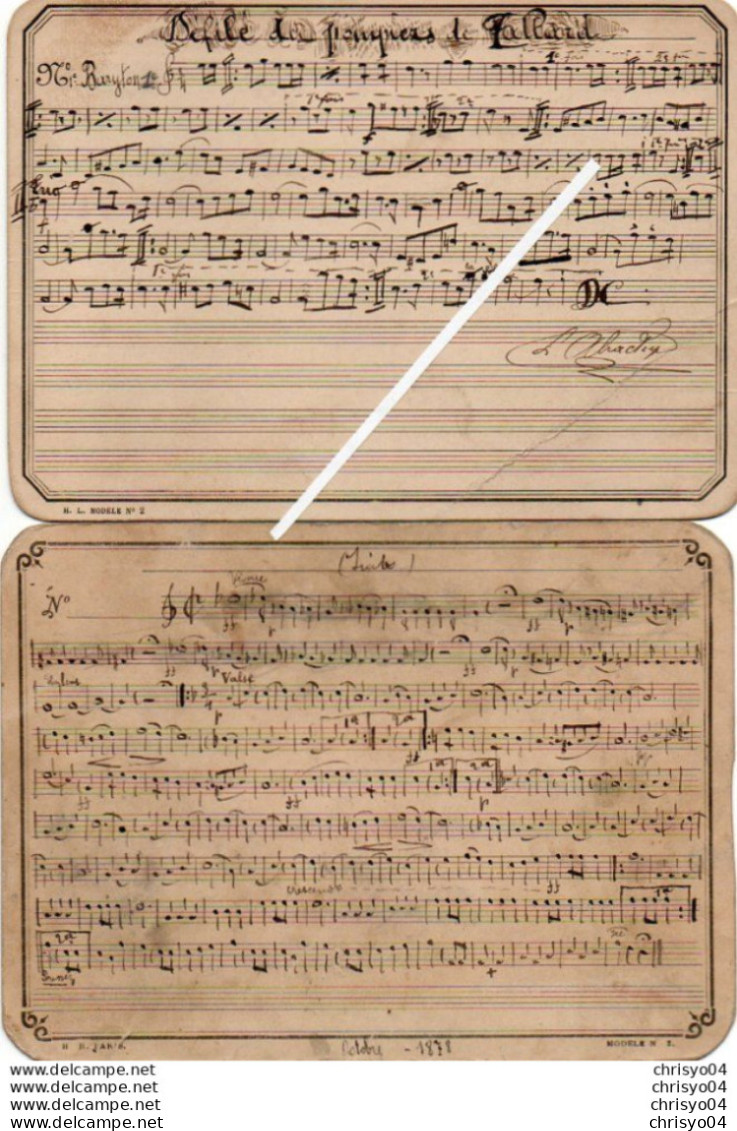 3V5Ct  Lot De 2 Partitions Cartonnées 1878 De L. Abrachy "Feu De Bengale" Et "Bords De La Loire" - Autres & Non Classés