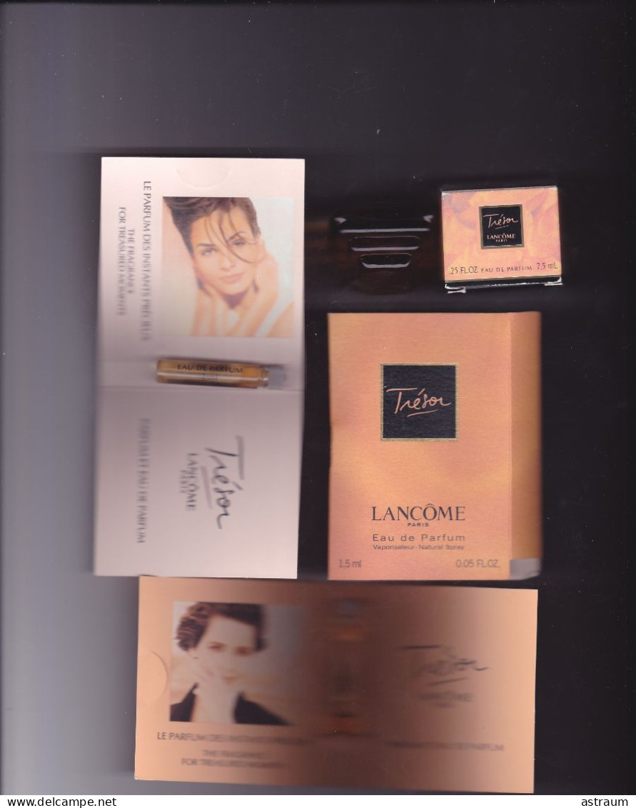 Lot 4 Miniature Vintage Parfum - Lancome -EDP - Tresor - Pleine 7,5ml & 3 Tubes 1ml,1ml & 1,5ml Neuf - Miniatures Womens' Fragrances (in Box)