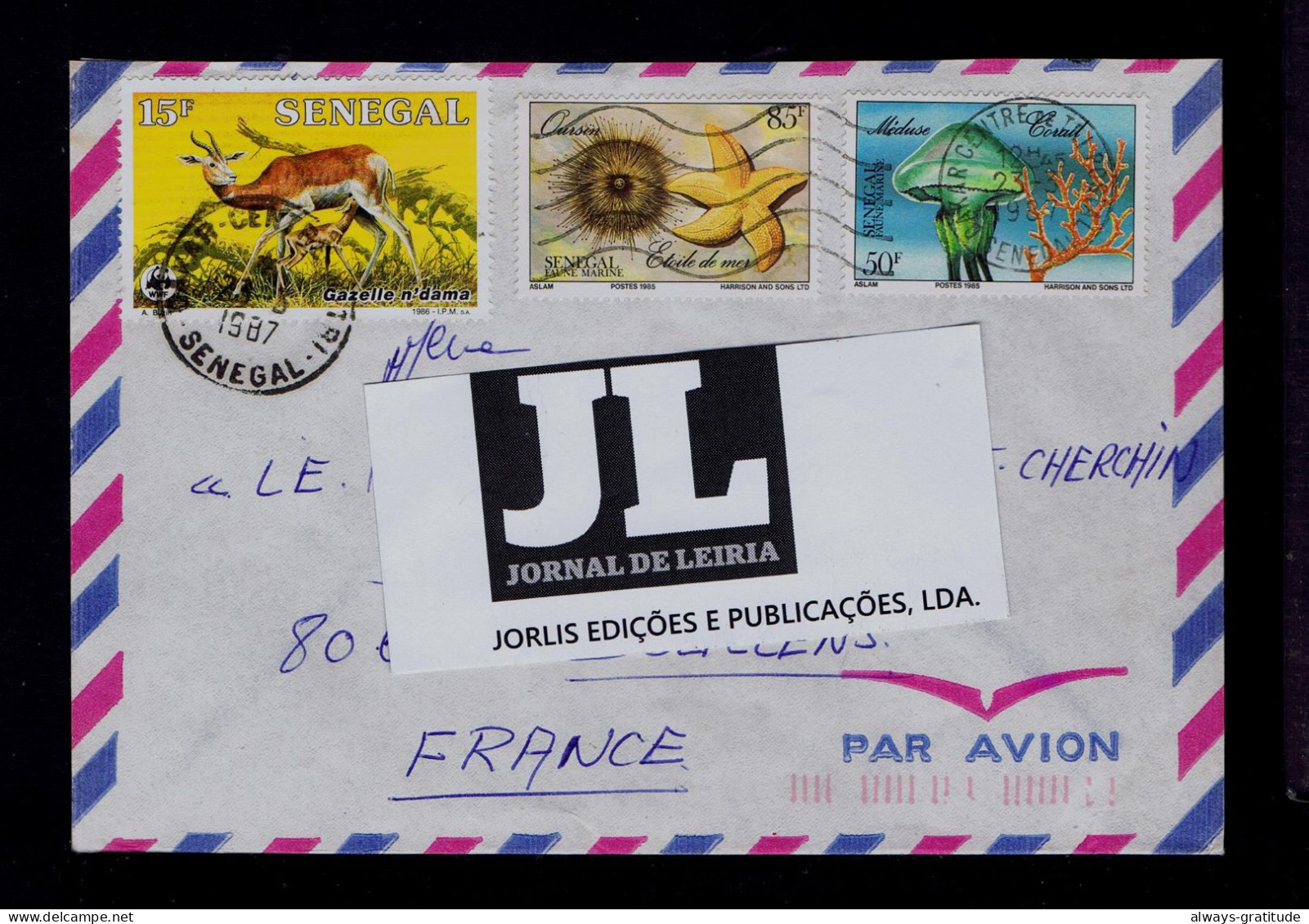 Sp10353 SENEGAL "WWF -Gazelle N'dama" Les Poissons Fishes Faune Marine Les Mollusques Animals Mailed Doullens - Crustacés