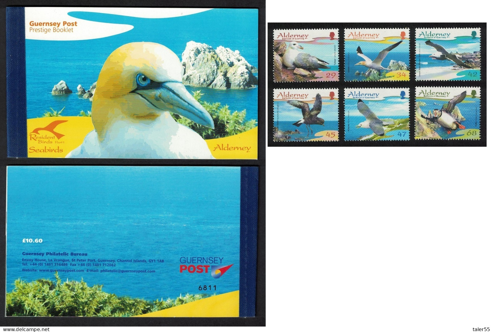 Alderney Fulmar Gannet Gull Petrel Puffin Seabirds Booklet 2006 MNH SG#A282-A287 - Alderney