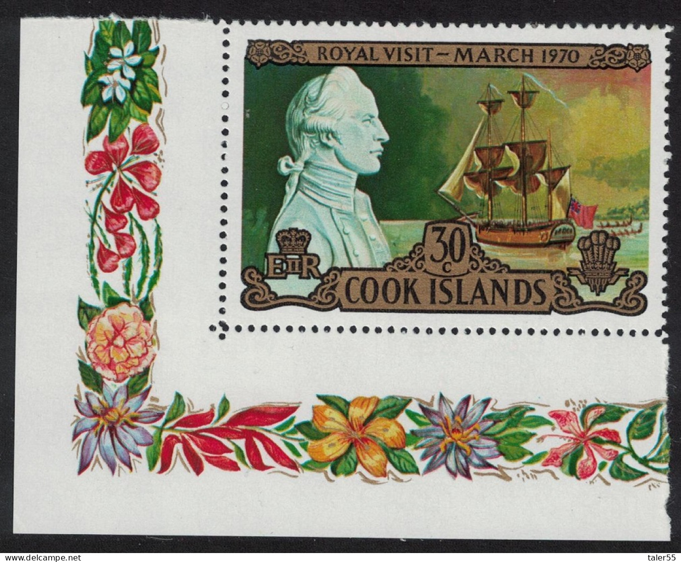 Cook Is. Captain Cook Royal Family Visit To New Zealand 1970 MNH SG#329 - Islas Cook